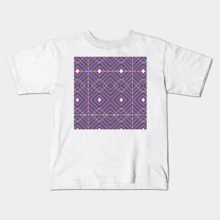 Grey and Purple Stripes Diamond Shape Kids T-Shirt